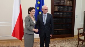 Marszałek Sejmu Ewa Kopacz spotkała się z przewodniczącym Rady EuropejskiejHermanem Van Rompuyem  fot.ŚWIECZAK