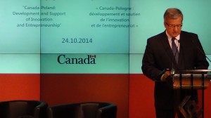 Prezydent RP Bronisław Komorowski Polsko-Kanadyjski Panel Innowacyjności  fot. ŚWIECZAK 