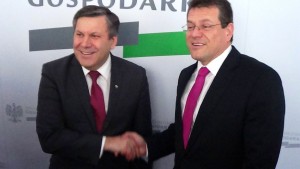 Wicepremier Piechociński i wiceprzewodniczący KE Šefčovič o utworzeniu europejskiej unii energetycznej  fot. ŚWIECZAK 