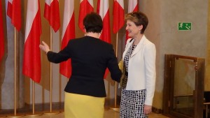 Premier Ewa Kopacz spotkała się z prezydent Szwajcarii Simonettą Sommarugą fot. ŚWIECZAK