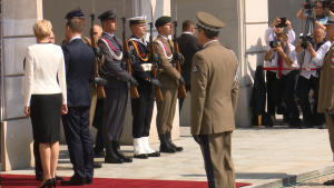 Uroczyste powitanie Prezydenta RP Andrzeja Dudy w Pałacu Prezydenckim fot. ŚWIECZAK