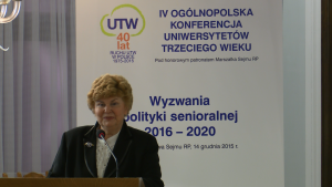 Krystyna Lewkowicz prezes Fundacji „Ogólnopolskie Porozumienie UTW”, przewodnicząca Obywatelskiego Parlamentu Seniorów IV Ogólnopolska Konferencja Uniwersytetów Trzeciego Wieku fot. ŚWIECZAK
