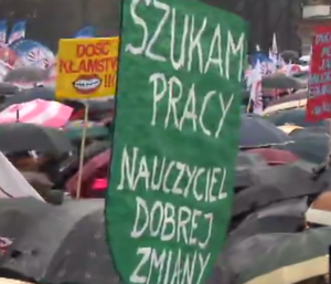 Protest Nauczycieli w Warszawie - "Nie dla chaosu w szkole" fot. ŚWIECZAK